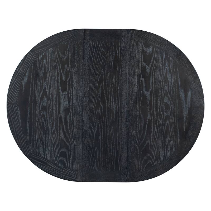 X-Cross Leg Round Dining Table Set Wooden Extendable End Table with 4 Upholstered Chairs for Dining Room & Living Room Bistro