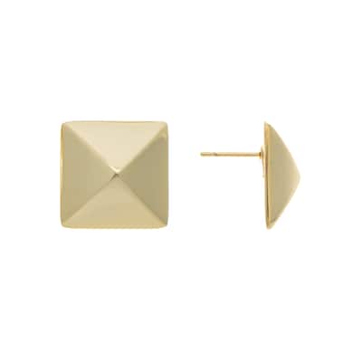 Polished Large Pyramid Stud Earrings - .75"