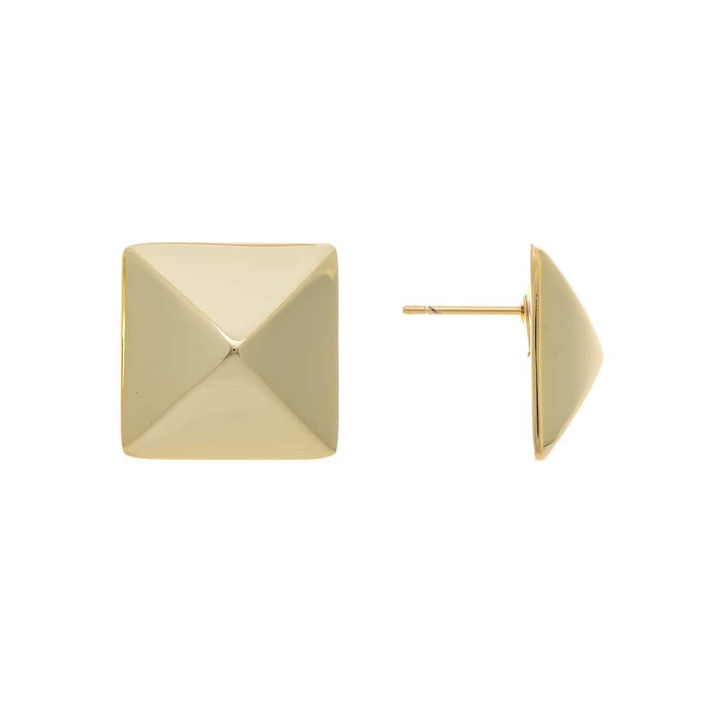 Polished Large Pyramid Stud Earrings - .75"
