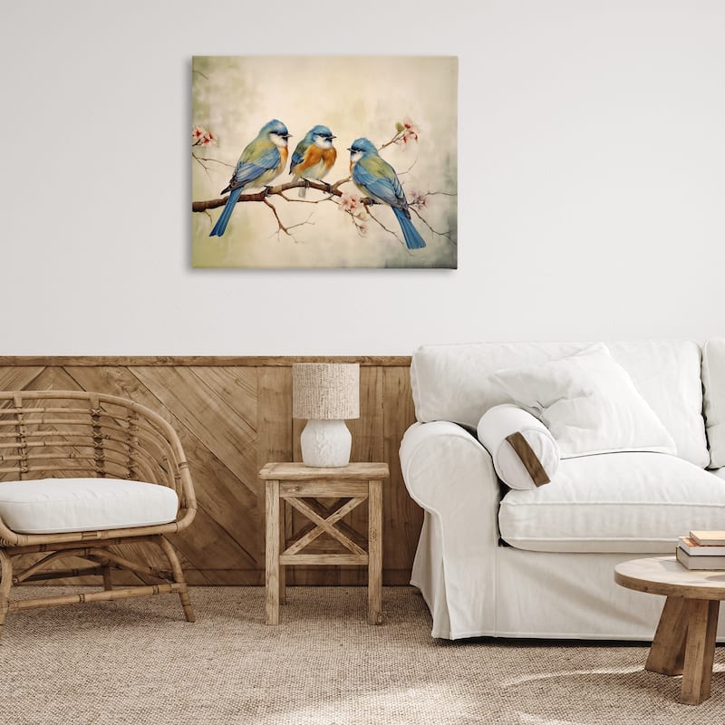 Stupell Bird Trio on Branch Canvas Wall Art Design By Arlington Prints