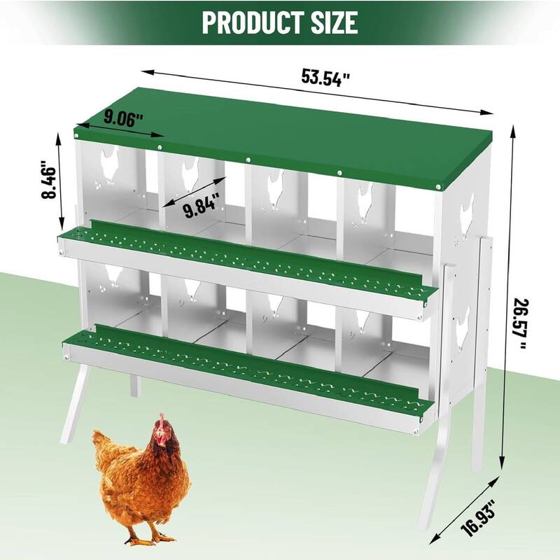 Chicken Nesting Boxes with Roll Out Egg Collection and Legs