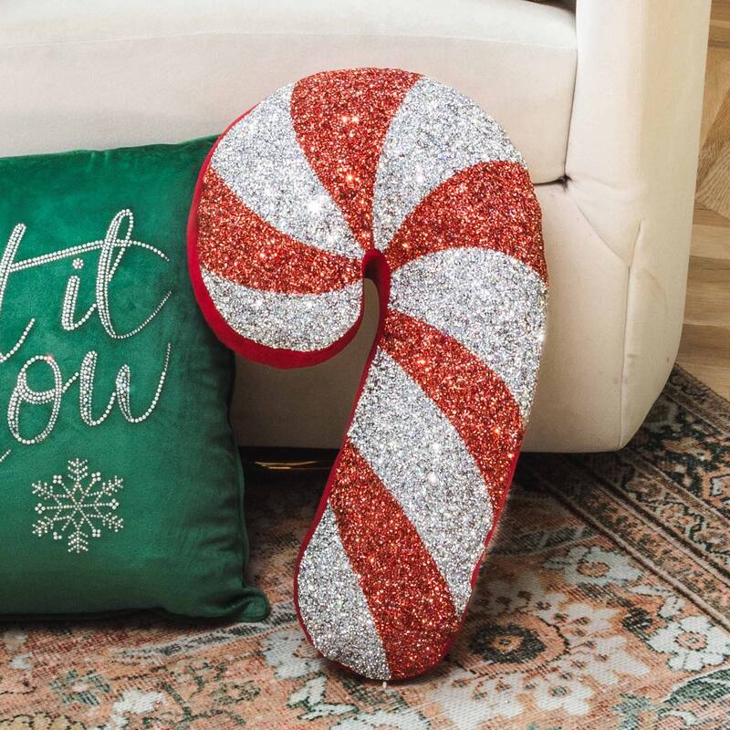 Candy Cane Shaped Pillow