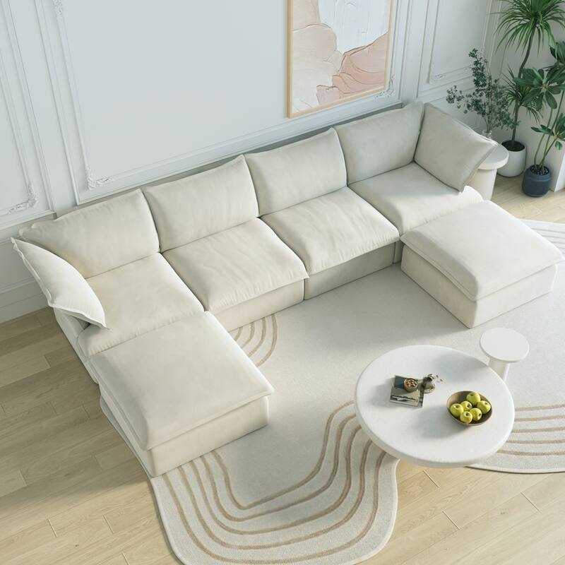 162'' Large Modular Sectional Sofa with 2 Ottomans On Sale Bed Bath