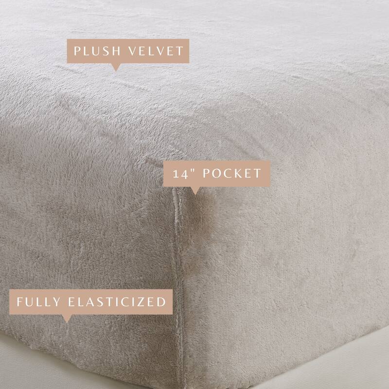 Linery & Co. Soft & Plush Velvet Single Fitted Sheet