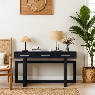 Elegant Console Table with Three Drawers,Extra Long Entryway Table ...