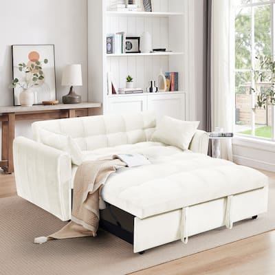 3-in-1 Velvet Sofa Bed - Futon for Small Spaces, Holds 500 lbs