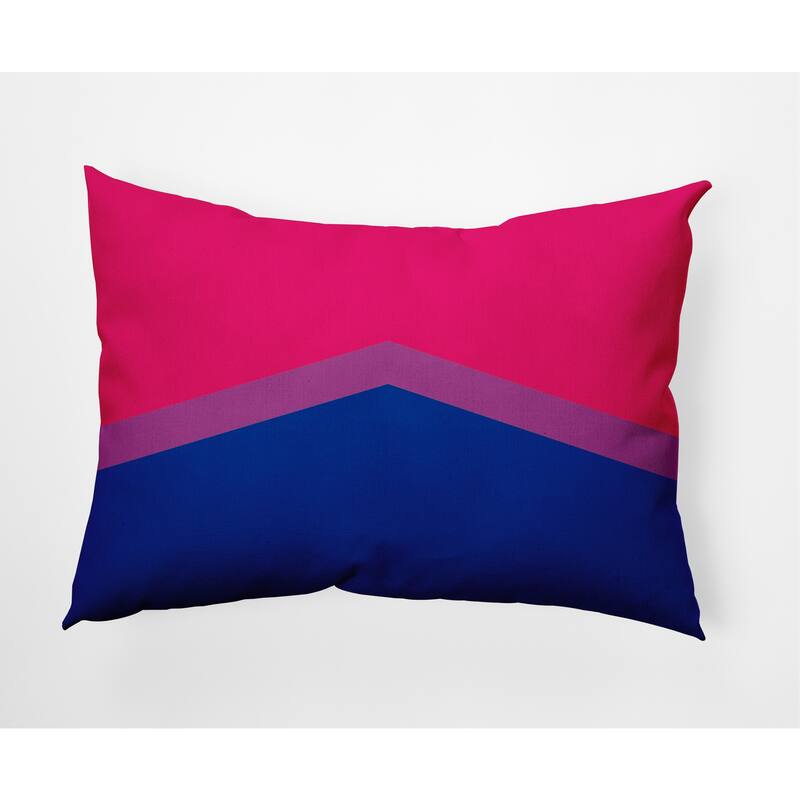 Pride Chevron Outdoor Throw Pillow - 14" x 20" - Bisexual Chevron