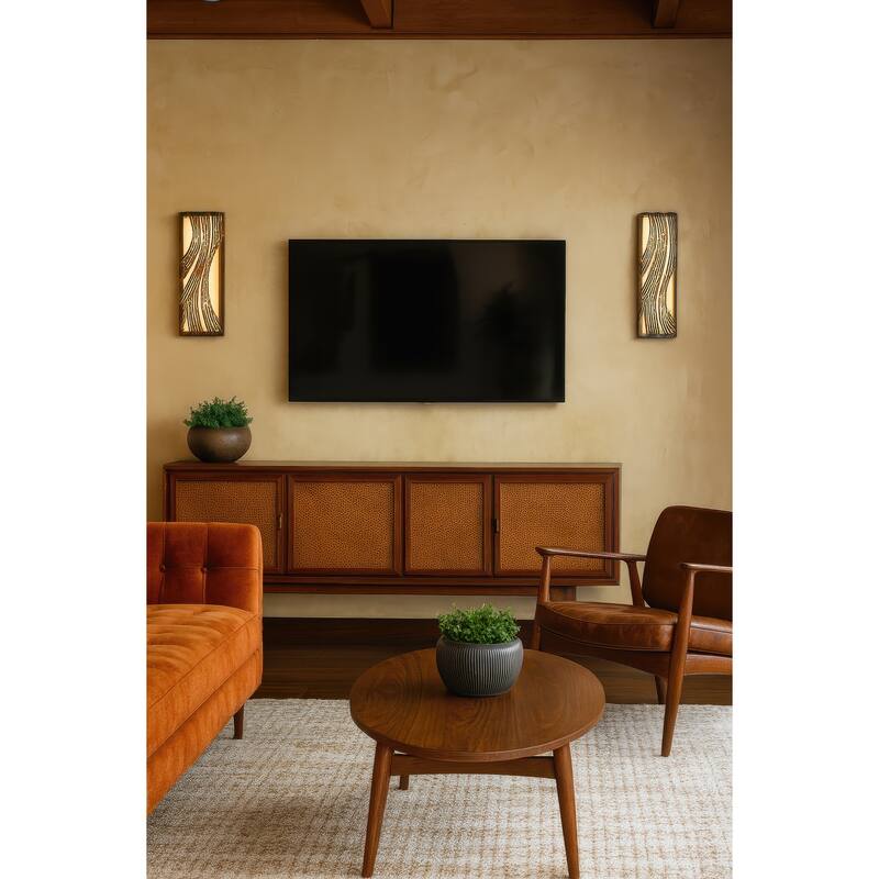 Varaluz Flow Vertical Wall Sconce - 2-Light - Hammered Ore