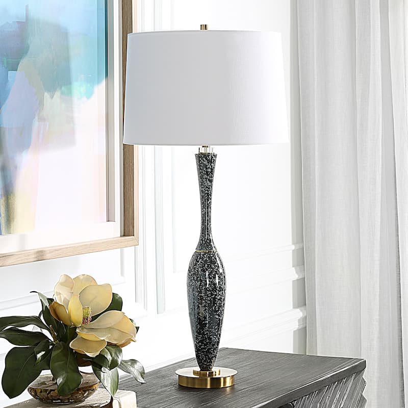 Uttermost Remy Polished Table Lamp - 33"H,   Shade 10"H x 15"Dia.