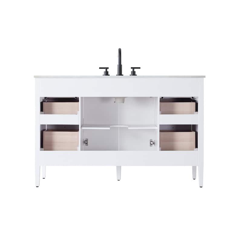 Elegant Lighting VF29654 Blakely 54" Free Standing Single Basin Vanity