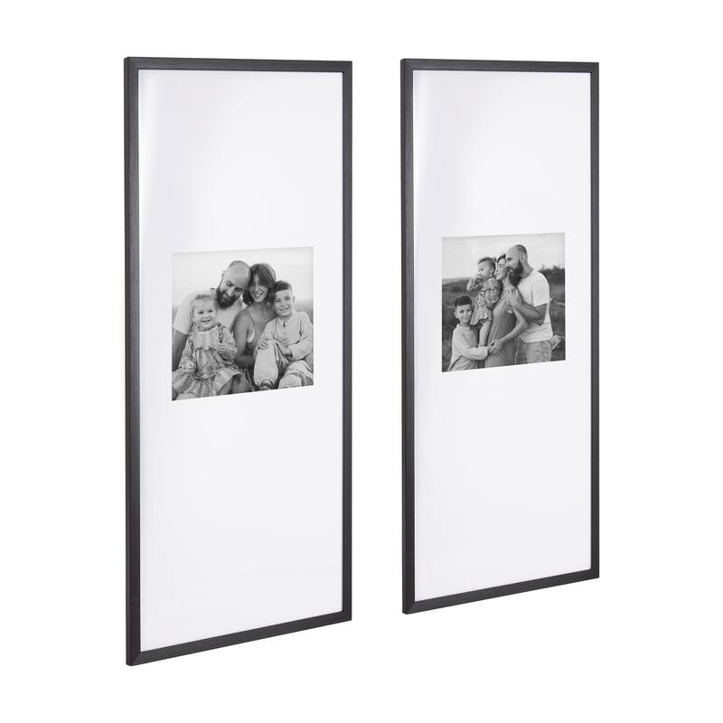 Kate and Laurel Gallery Photo Frame Set - 14x30 matted to 8x10 - Black