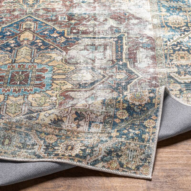Livabliss Ikaia Traditional Medallion Machine Washable Area Rug