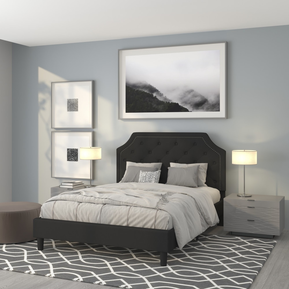 Arched Tufted Upholstered Platform Bed