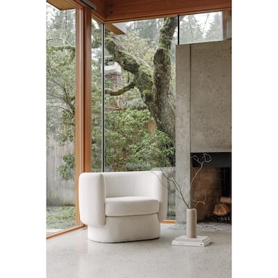 Aurelle Home Kindra Modern Fuzzy Upholstered Accent Chair