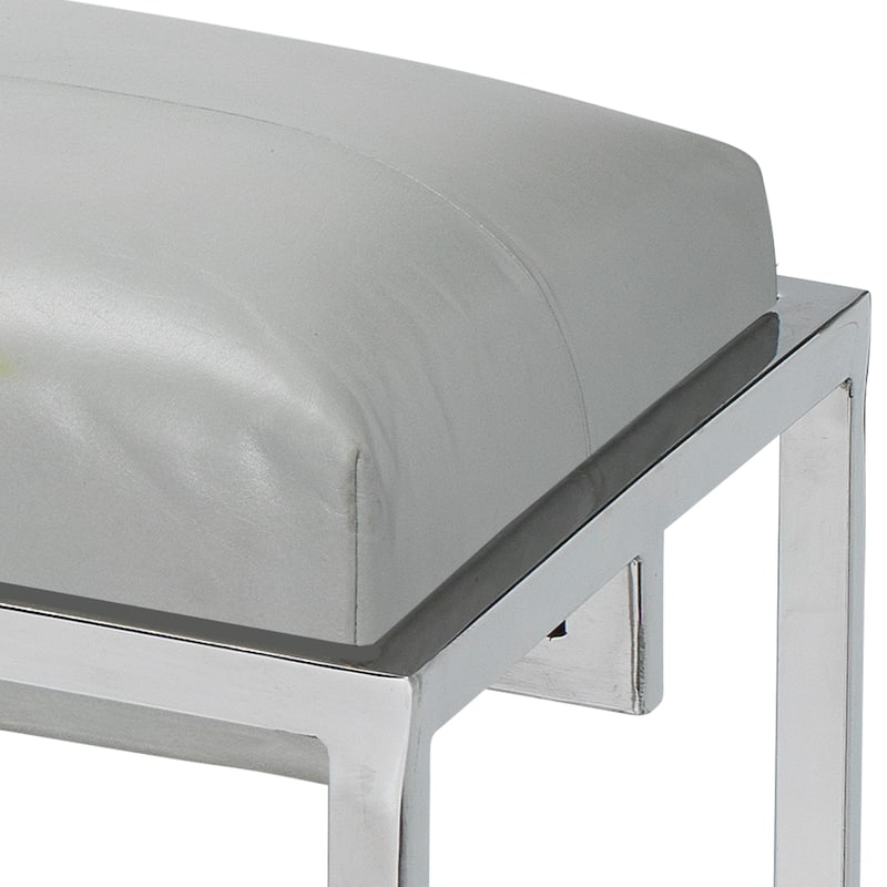 Alden Decor Leather Bench, Grey