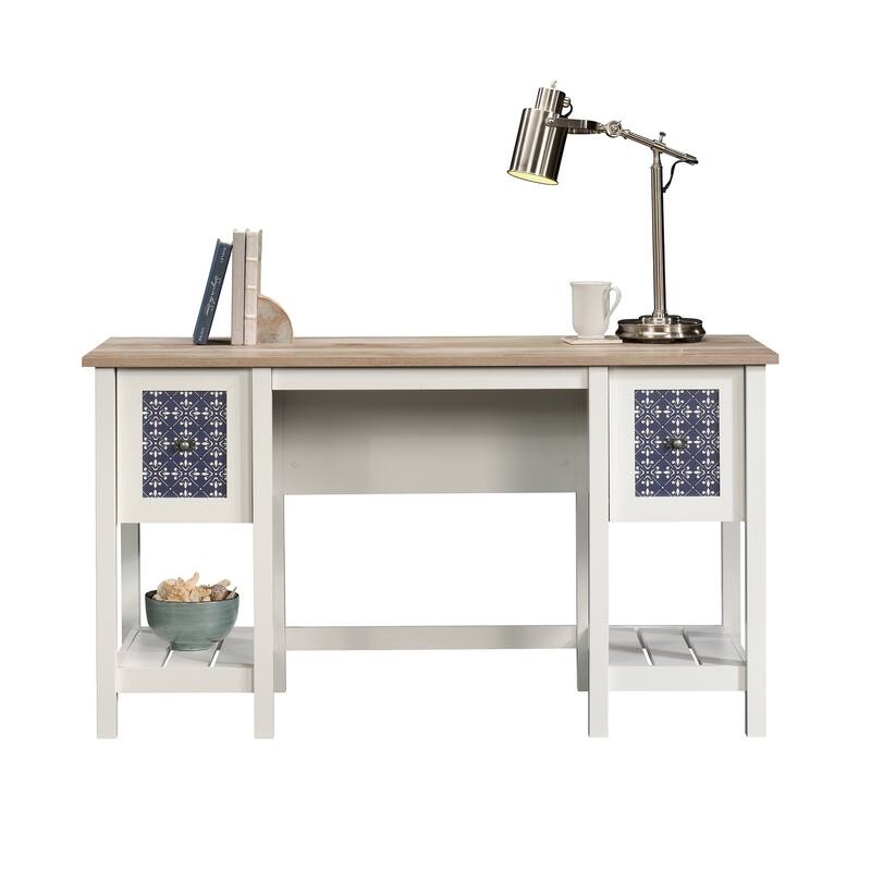 Engineered Wood Coastal Desk with Lateral File Cabinet Bundle