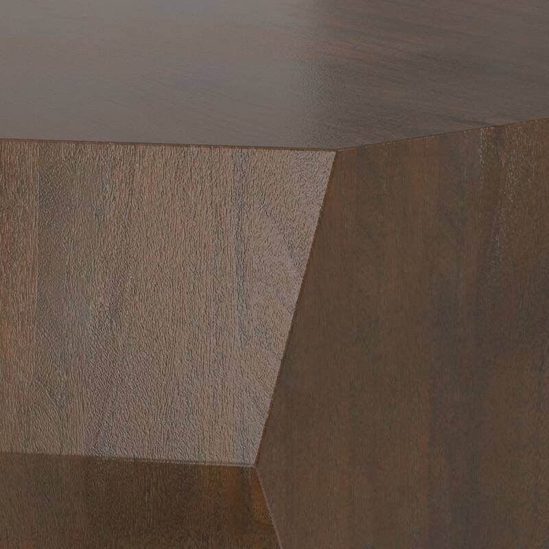 Wyndenhall Stamford 39" Wide Acacia Wood Contemporary Coffee Table in Walnut & Assembled