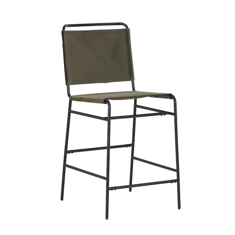 Leffler Metal Faux Leather 25.5-Inch Counter Stool