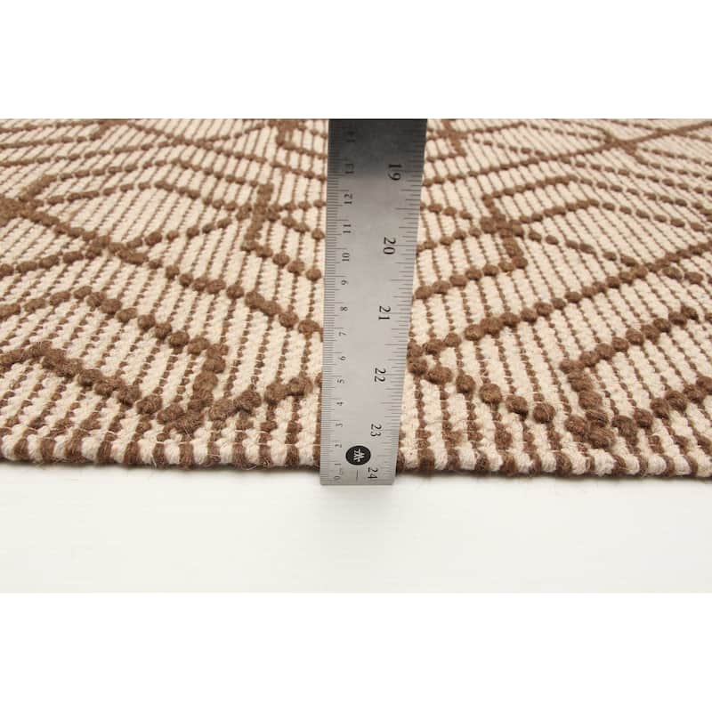 ECARPETGALLERY Braid weave Sienna Brown Wool Rug - 5'0 x 7'7