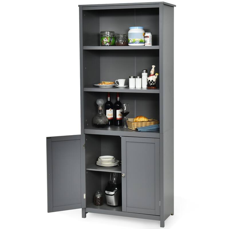 Costway Bookcase Shelving Storage Wooden Cabinet Unit Standing