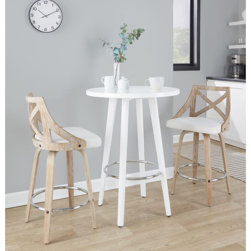 The Gray Barn Charlotte 26" Fixed-Height Counter Stool with Bent Wood Legs (Set of 2)