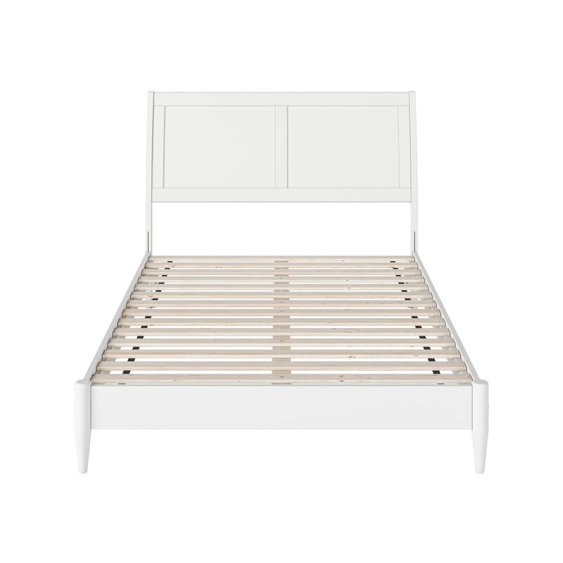 Solid Wood Sleigh Bed - Low Profile Platform Bed Frame - Full Size Bed - Modern Bedroom Furniture