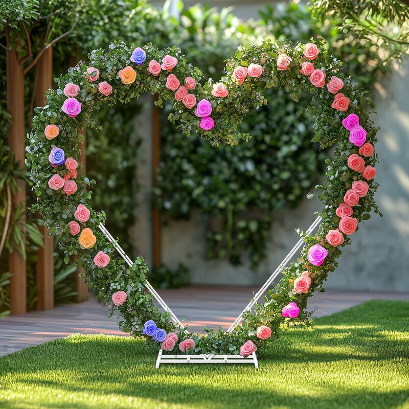 Heart Shape Wedding Arches Backdrop Stand Party Decor Flower Trellis