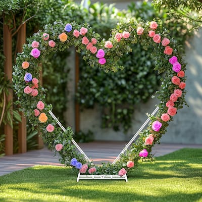 Heart Shape Wedding Arches Backdrop Stand Party Decor Flower Trellis