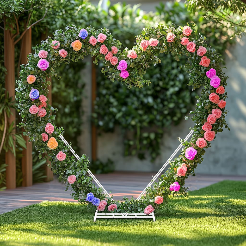 Heart Shape Wedding Arches Backdrop Stand Party Decor Flower Trellis