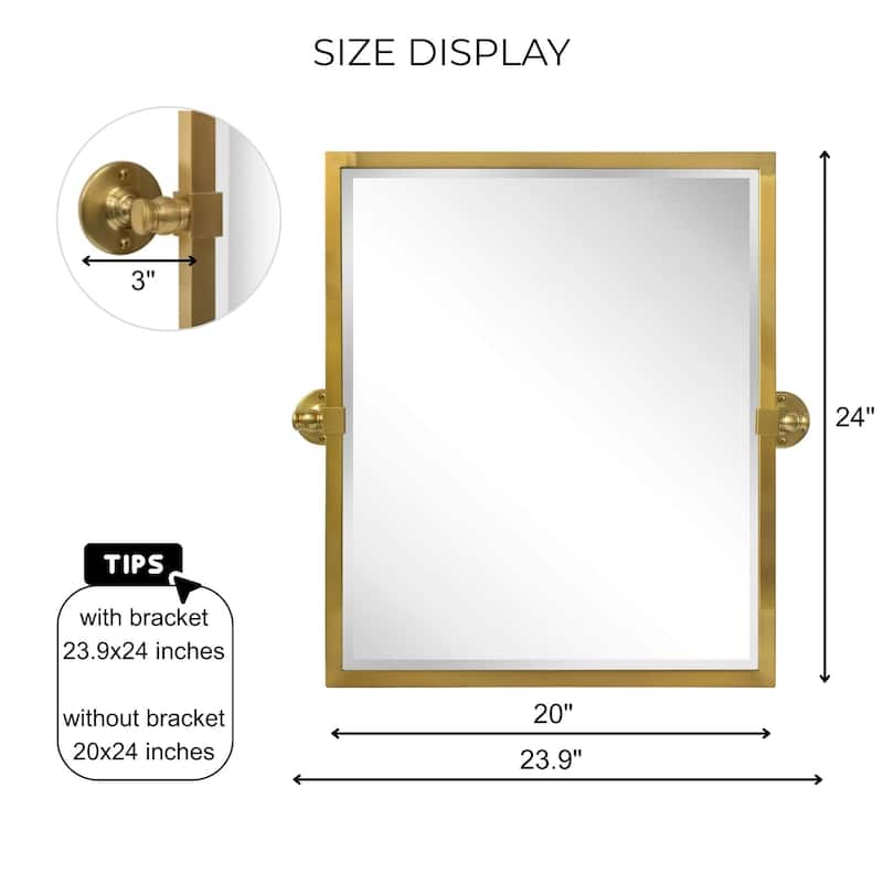 TEHOME Blakley Rectangle Metal Wall Mirror