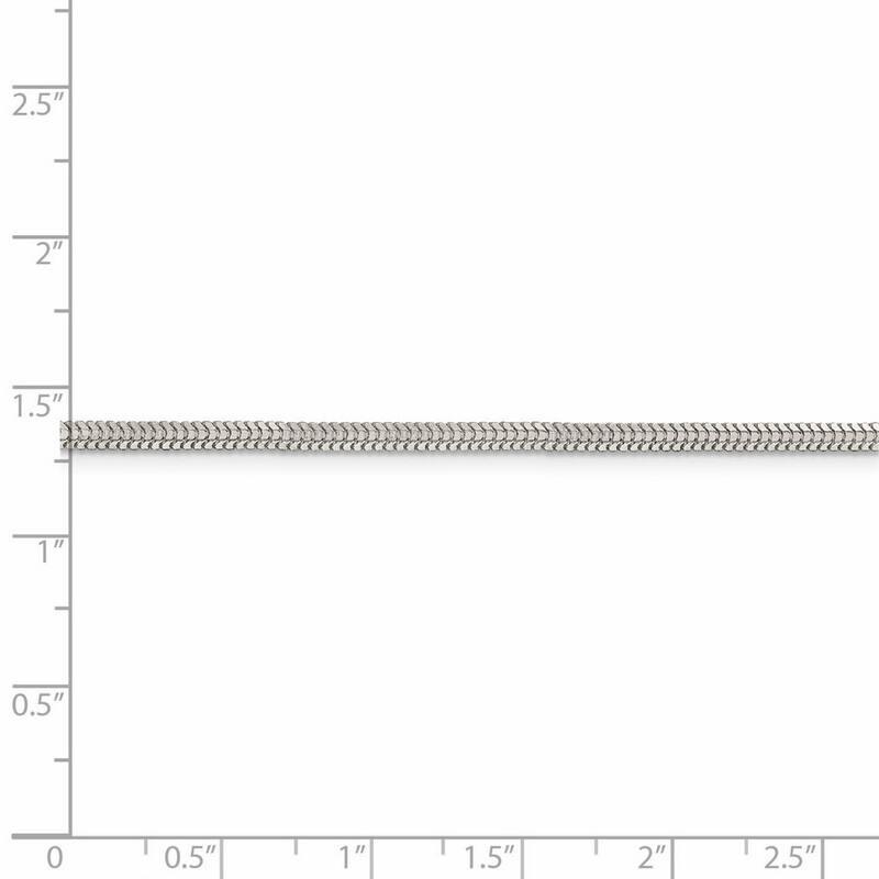 Curata 925 Sterling Silver 2.5mm Diamond Cut Snake Chain Necklace