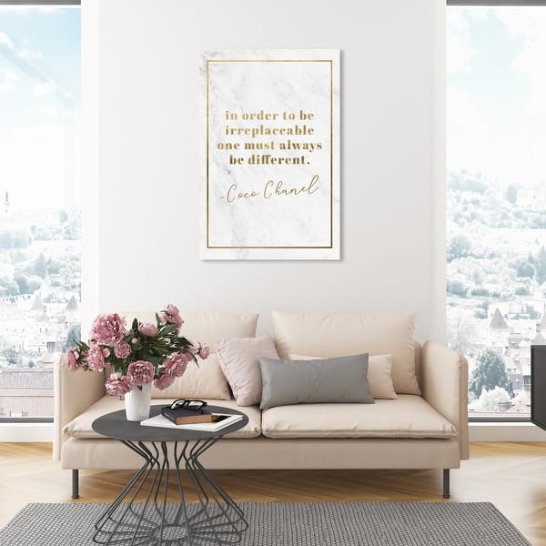 Oliver Gal 'Be Different Gold' Typography and Quotes Wall Art Canvas Print  Fashion Quotes and Sayings - Gold, White - On Sale - Bed Bath & Beyond -  32479151