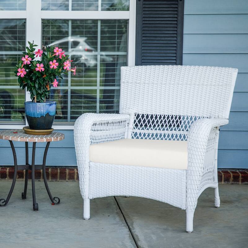 Aoodor Patio Chair Cushions Set of 2, Water Resistant Outdoor Seat Cushions with Handle and Ties, Square Corner Cushions