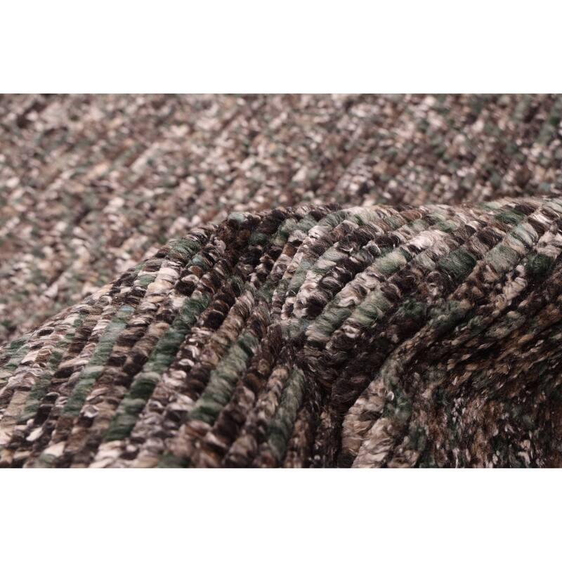 ECARPETGALLERY Hand-knotted Tangier Dark Grey Wool Rug - 5'1 x 8'0