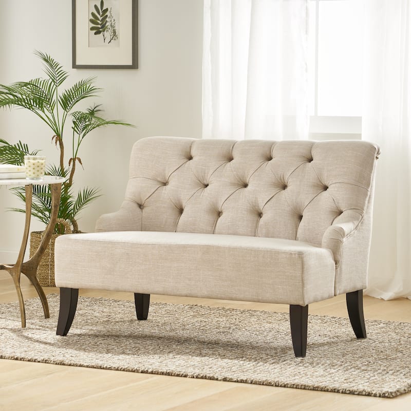 Nicole Polyester Blend Fabric Settee by Christopher Knight Home - 29.25"L x 43.75"W x 30.50"H