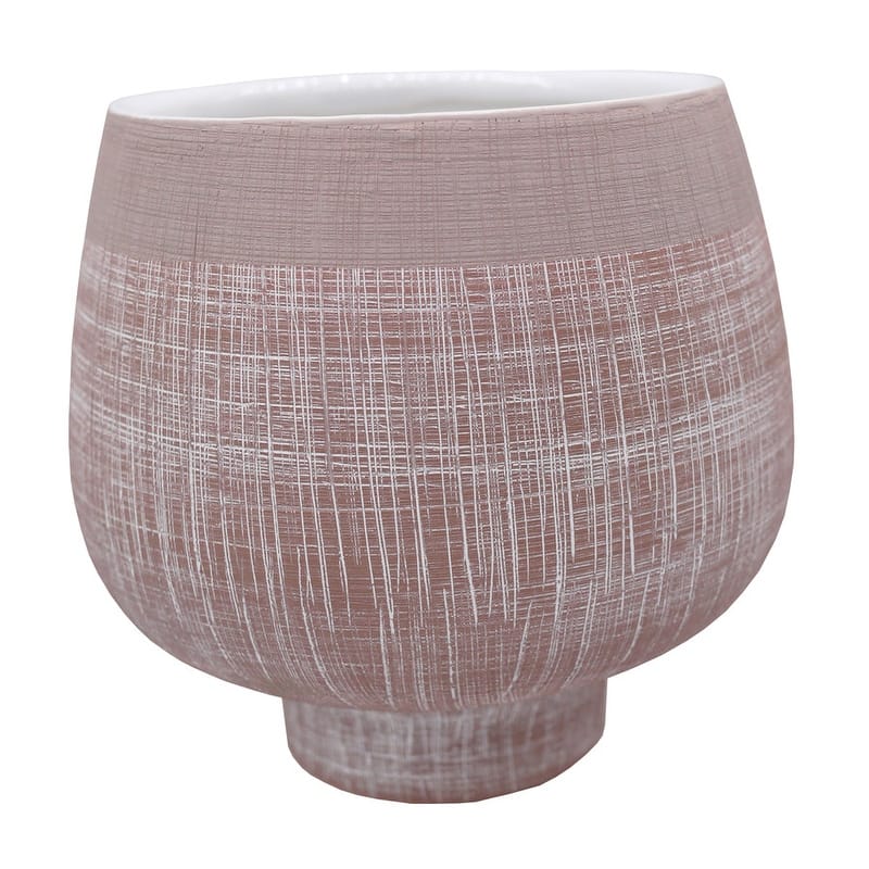ABN5E148-LT_BRN Light brown two toned ceramic 4" Pots, Planters
