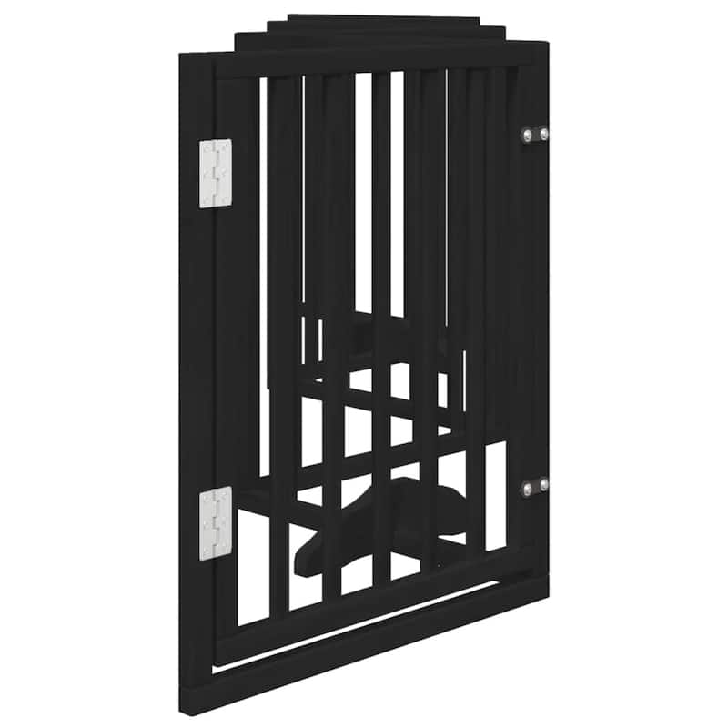 vidaXL Dog Gate Foldable Poplar Wood