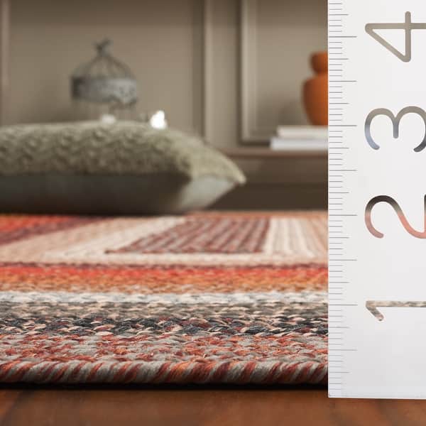 dimension image slide 4 of 5, SAFAVIEH Handmade Braided Gula Machine Washable Country Rug