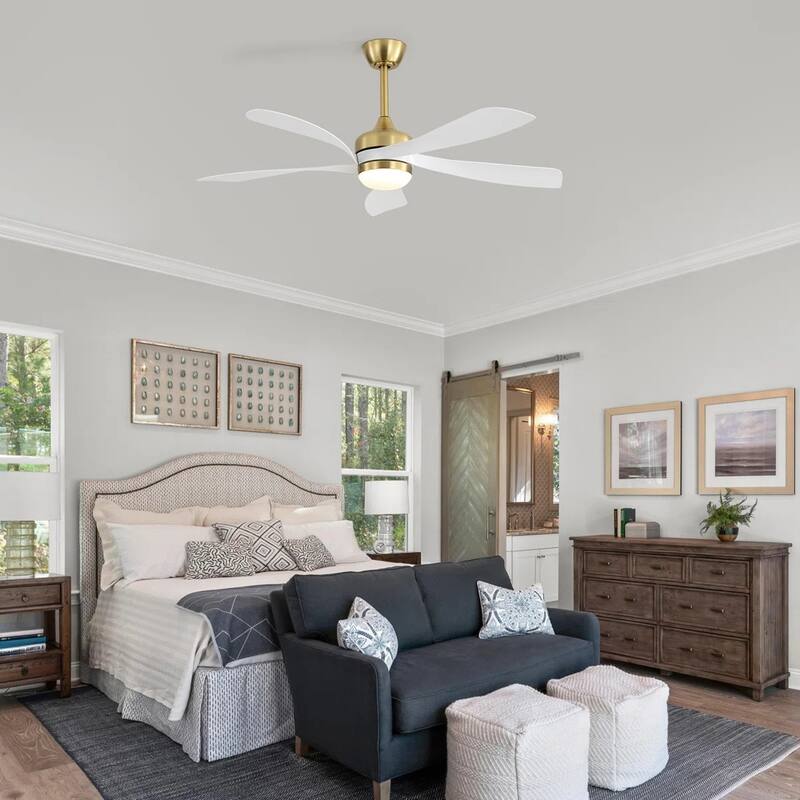 52 Inch Large Ceiling Fan with Light and Remote for Large Living Room Warehouse Outdoor Patio Farmhouse - 52 Inches