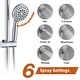 preview thumbnail 20 of 23, Wall Mounted Shower Faucet With Handheld Shower 6 Inch Rain Shower Head Combo Set Shower System With Slide Bar, NO VALVE