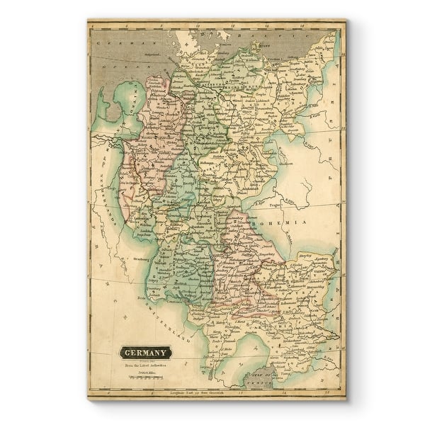 slide 2 of 10, Thomson's Map of Germany -Premium Gallery Wrapped Canvas