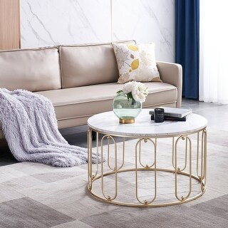 1/2 Tier Coffee Table Round Side Table Modern Occasional Tea Tables Balcony Room 