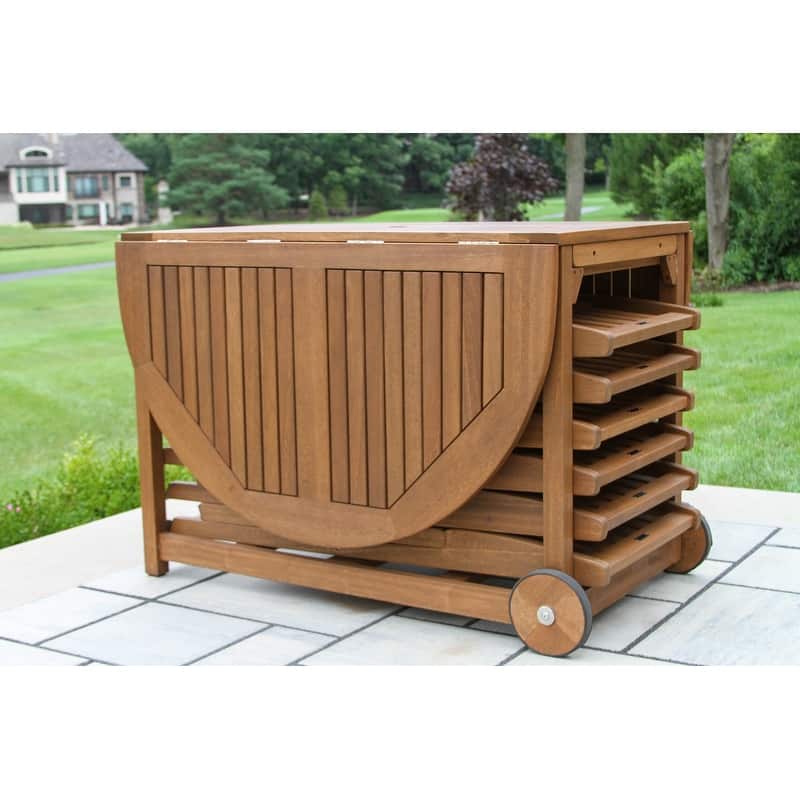 Eilaf 7pc Eucalyptus Fold and Store Dining Set