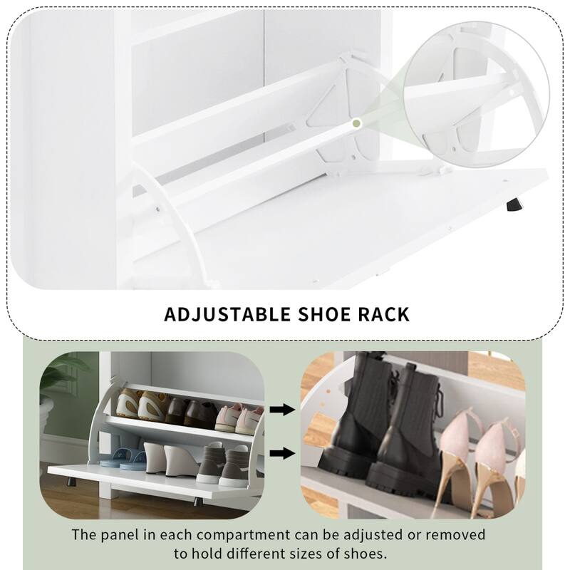 23.6'' Functional Entryway Organizer with 2 Flip Drawers