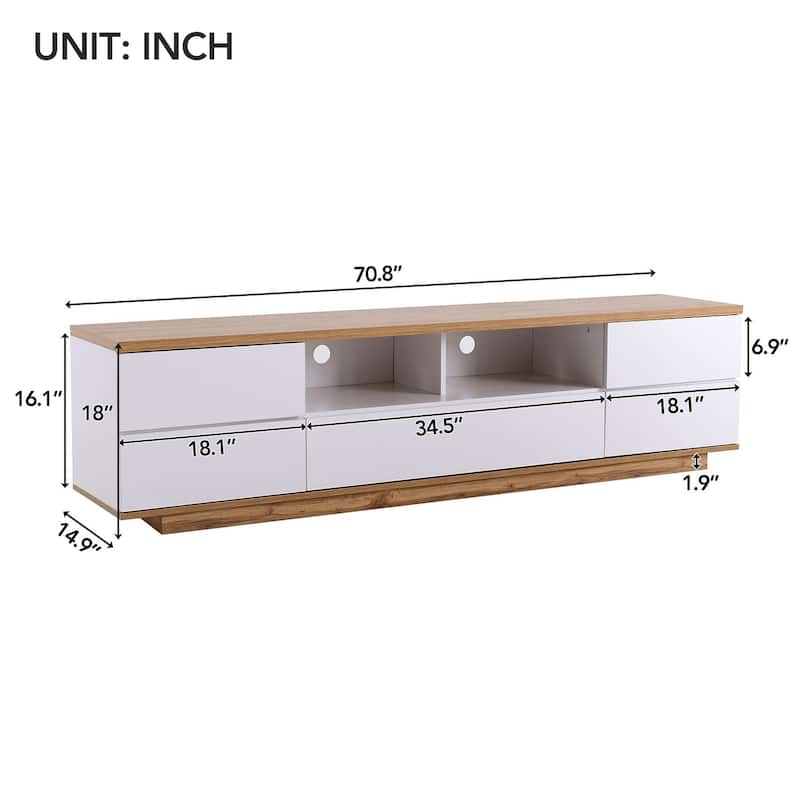 80" MDF Modern TV stand - 70.80" x 15.00"