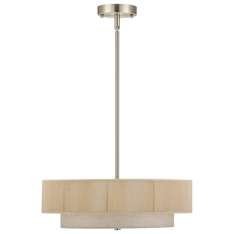 CO-Z 18 in 4-Light Dimmable Semi Flush Mount Fabric Ceiling Light Pendant - 18"
