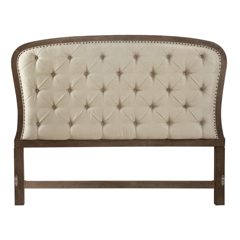Americana Farmhouse Dusty Taupe King Tufted Panel Headboard