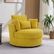 preview thumbnail 2 of 80, Upholstered Accent Swivel Barrel Armchair Club Chair with Pillows Mustard