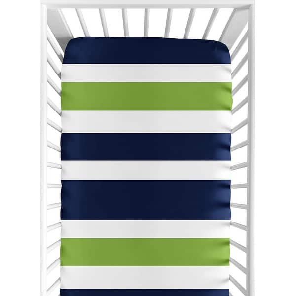 slide 2 of 6, Sweet Jojo Designs Stripe Print Fitted Crib Sheet