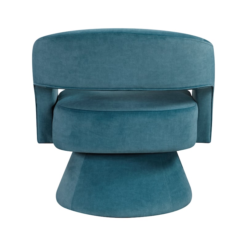 Arden 27" Velvet Swivel Chair - 360-Degree Metal Swivel Base